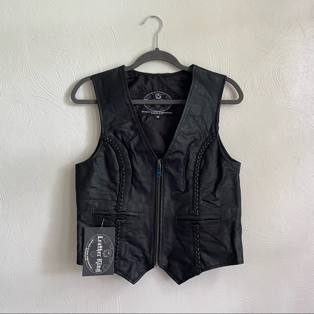 Leather King {Shaf International} Leather Biker Vest NWT